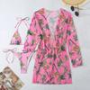 Yongjin Meinian Bikini Muse Split Three-piece Digital Printing Long Sleeve Outer Coat XQ High Elasticity