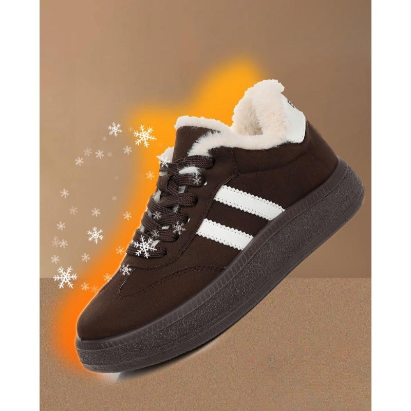 Dámské zimní teplé sněhule s tlustou podrážkou a kožešinou ve velkých velikostech, polstrované kotníkové boty, protiskluzová turistická obuv, sportovní bavlněné boty
