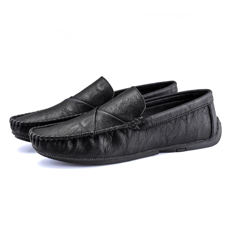 

Повседневные мужские лоферы на плоской подошве Ретро британский минималистичный стиль Деловые офисные для отдыха вечеринки Удобная уличная обувь 44 чёрный