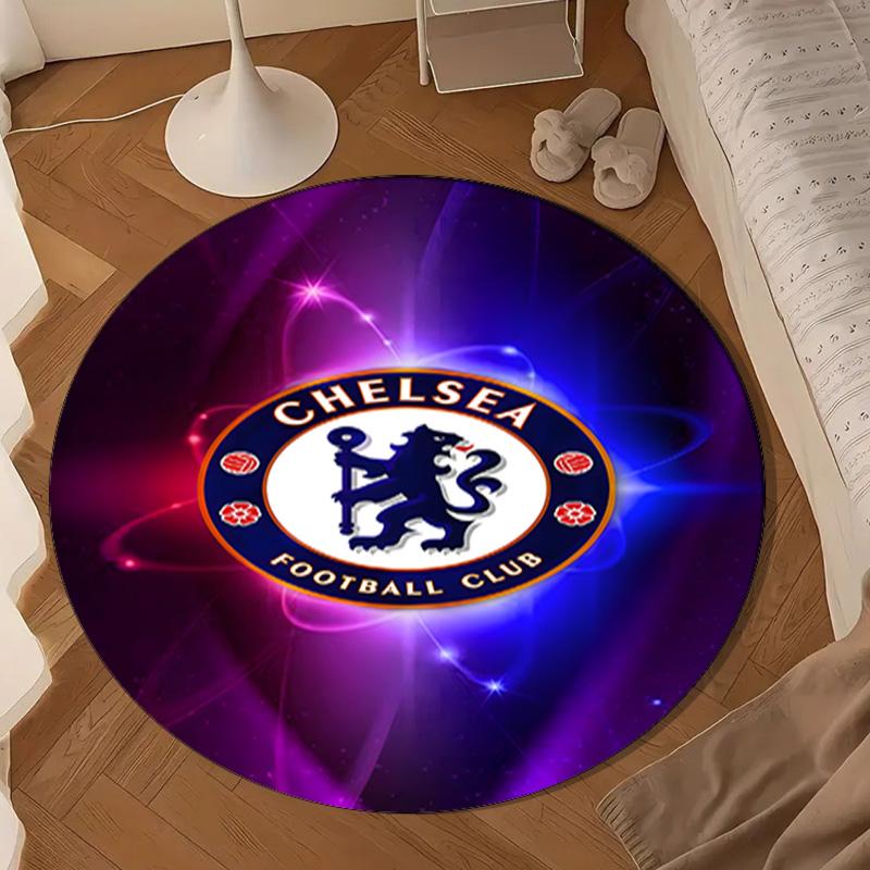 Football Club Emblem lion Round Rug for Livingroom,Bedroom, Palyroom, Chair Rug, Area rug, Circle Carpet, Large Size Fan Christmas gift