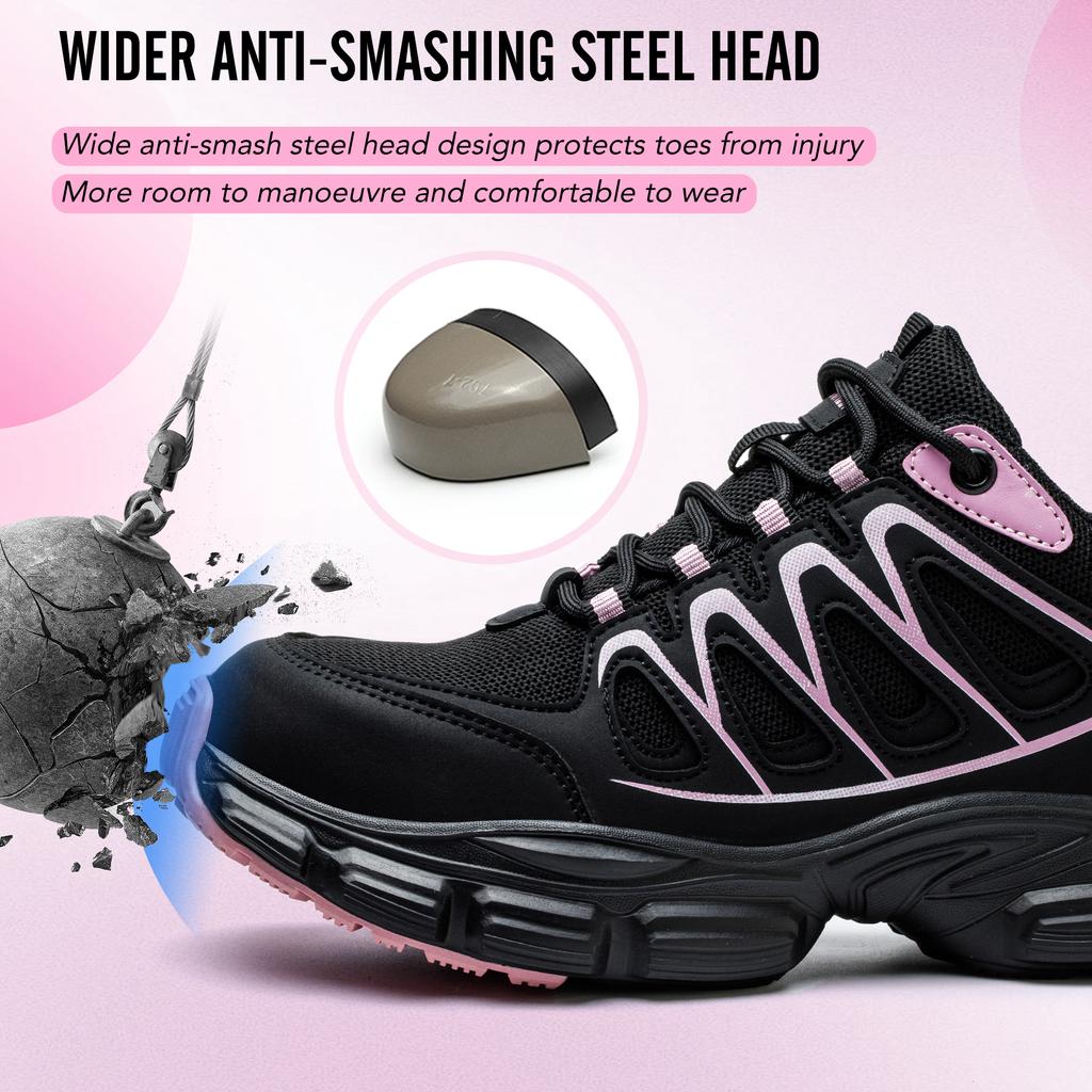 Fashion Safety Shoes Women Work Sneakers structured Shoes pneumatic-Proof Protective Shoes Work Boots Steel Toe Shoes