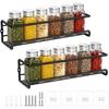 Wall-mounted Spice Rack Without Drilling In Black Steel 29×6×6 Cm – Set of 2
