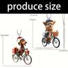 Acrylic Car Mirror Hanging Ornament, Dog Cycle Christmas Accent with Cord for Holiday Vehicle Use and Display Trim
