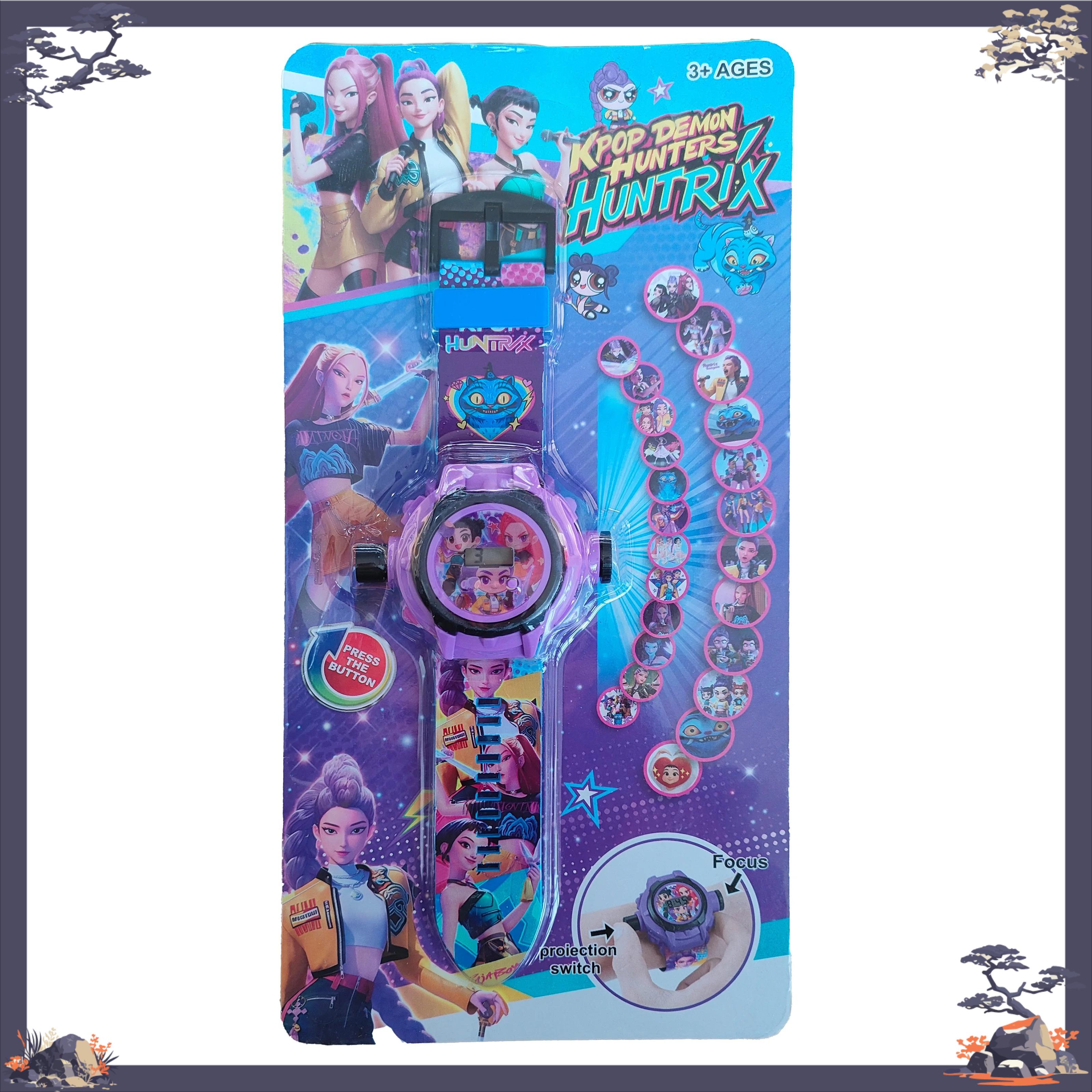 Yiran Toy 1 Unisex Kids Light 1Pcskids Projector Wristwatch K-Pop Demon Hunters Electronic Watch Multifunctional Wristband Toy Birthday Perfect Gifts