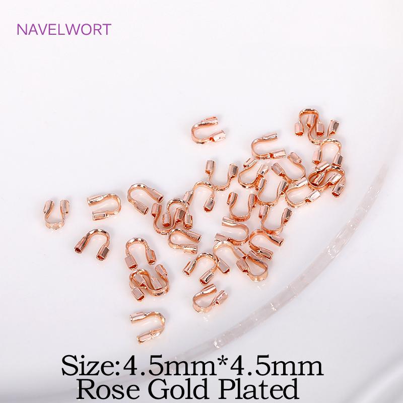 50/100pcs 18K Gold Plated Brass Wire Guard Guardian Protectors Loops U Shape Clasps Connector,DIY Jewelry Making Accessories