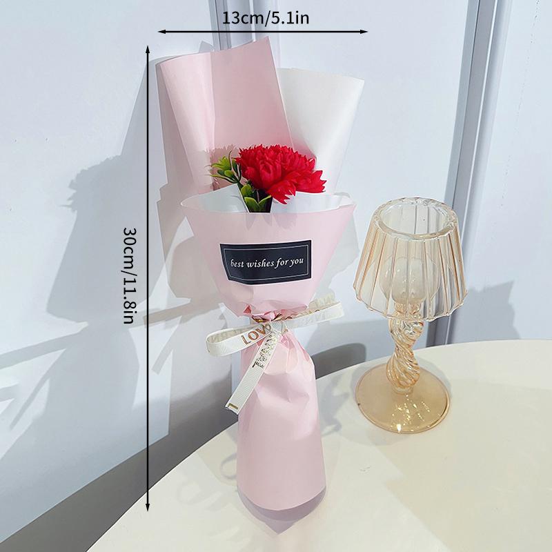Crochet Flower Lighting Flower Bouquet Handmade Woven Flowers Knitted Graduation Bouquet Wedding Party Bouquet Gift
