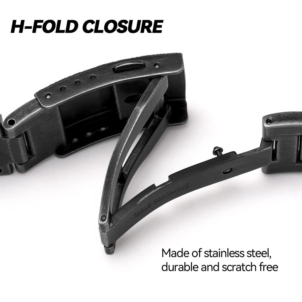 Korlexchi Metalllünette & Armband MOD-Kit für G-SHOCK GMW-B5000 Retro Schwarz 316L