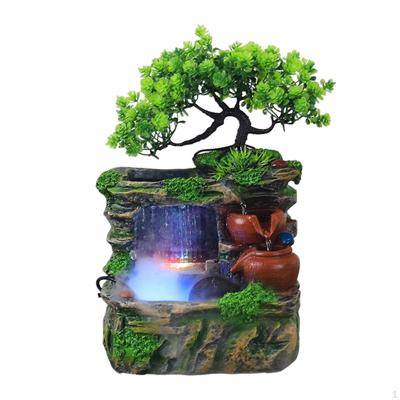 Tischbrunnen, Wasserlandschaft, Einweihungsgeschenk für die Inneneinrichtung im Büro mit Nebel