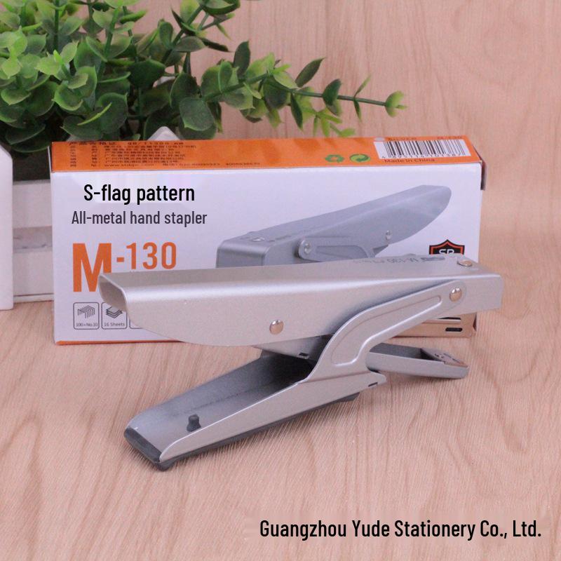 Qiwen M-130 All-Metal Handheld Stapler for No. 10 Staples - Ideal for Takeaway Orders & Flower Shops Handheld Stapler