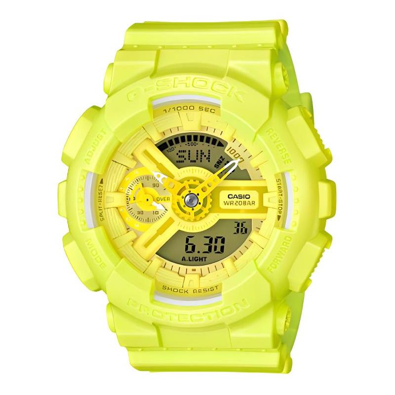 Casio G-SHOCK G-SHOCK YOUTH series Fashion trend classic Sports waterproof, shockproof and antimagnetic Quartz movement Resin strap GMA-S110VC-9 жёлтый