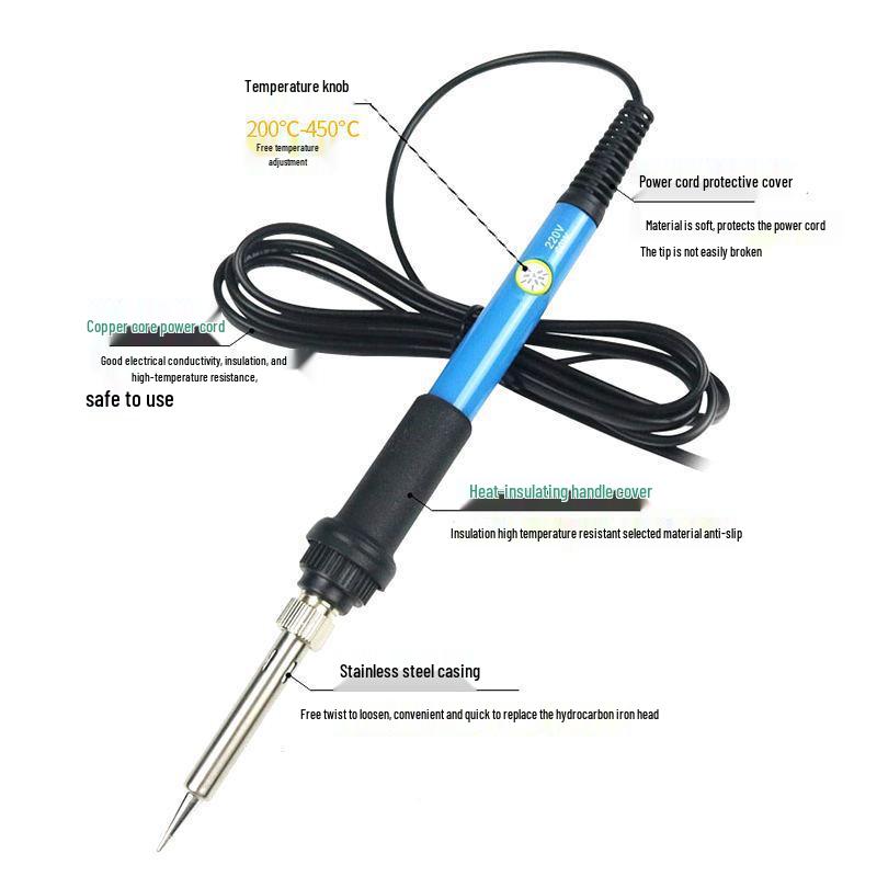 Adjustable 60W Electric Soldering Iron Kit for Household and Repair Use