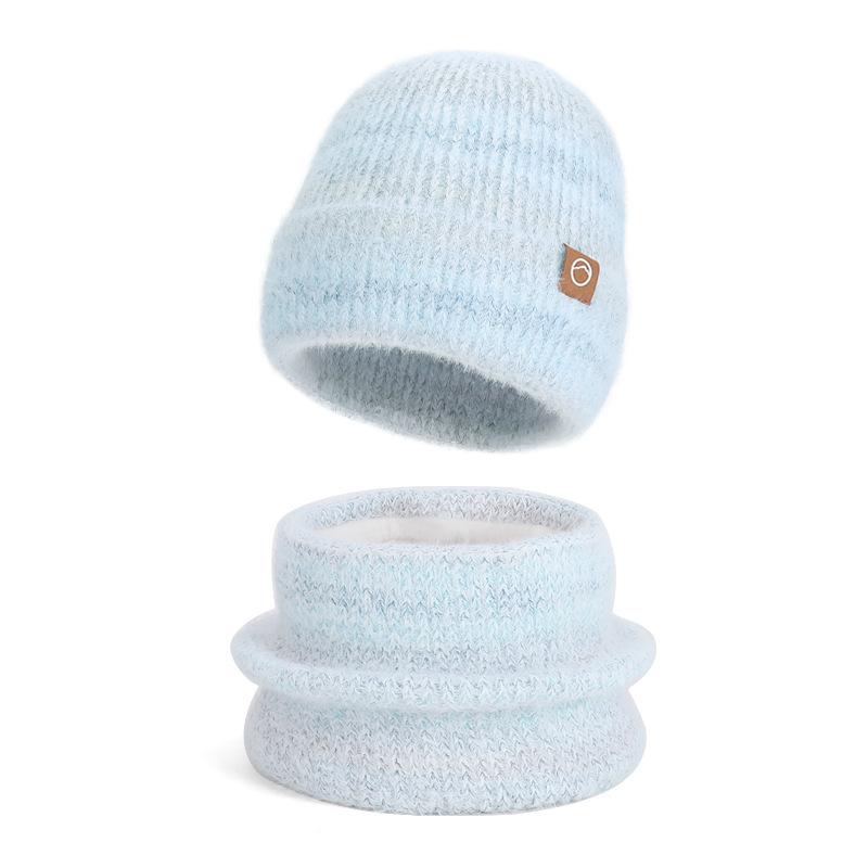 Damen 3-teiliges Winterset Strickmütze Schal Fleecegefütterte Mütze mit Ohrenklappen Thermisch für Draußen Kaltes Wetter gray