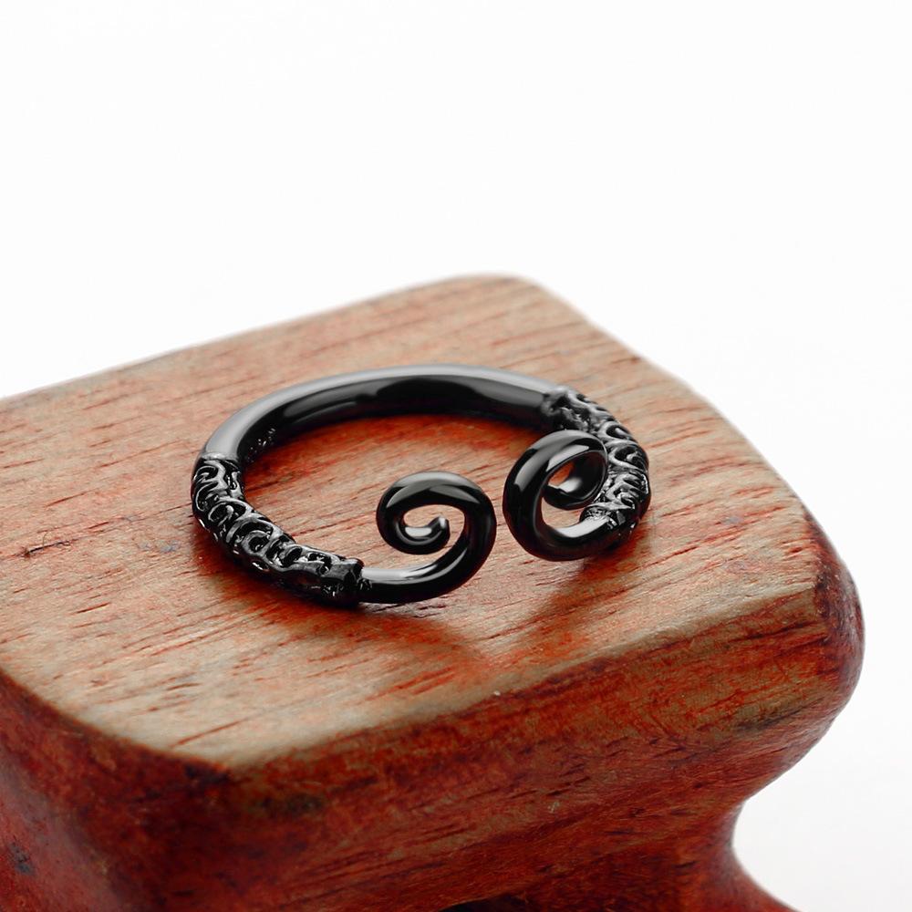 

Проклятое парное кольцо Кольцо Мужское и женское Повседневное посеребренное ювелирное изделие Подарок Opening adjtable чёрный