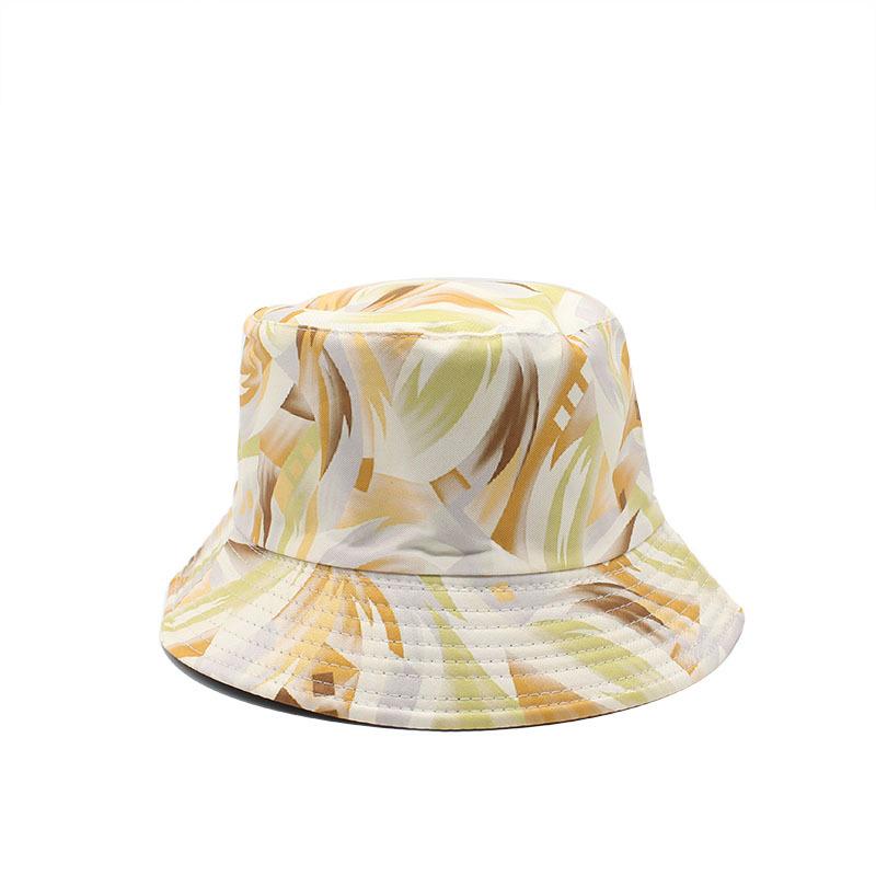 Bucket Hat Personalized Double-Sided Flower Pattern Printed Pot Hat Outdoor Men'S Travel Sunscreen Sun Hat