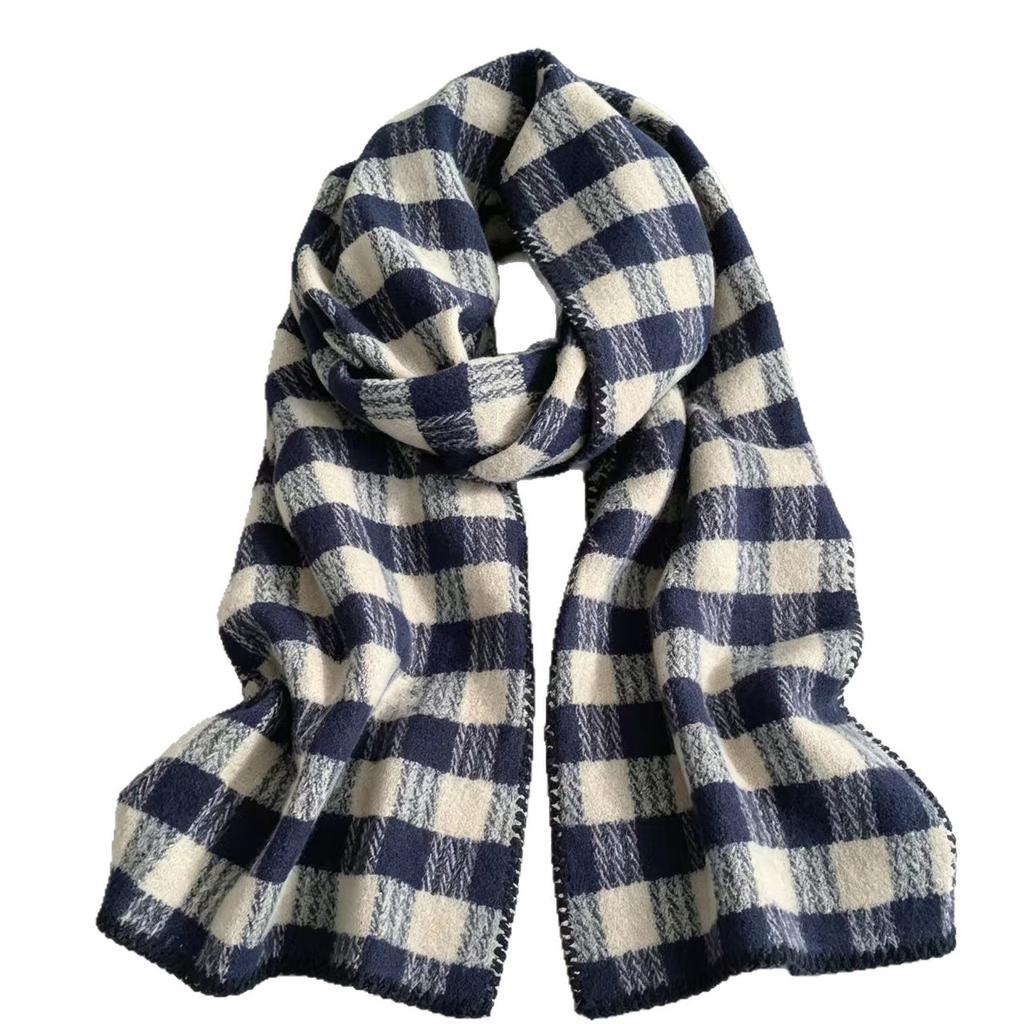 Autumn and winter new plaid scarf winter high sense versatile imitation cashmere scarf fashion sense thickened warm shawl