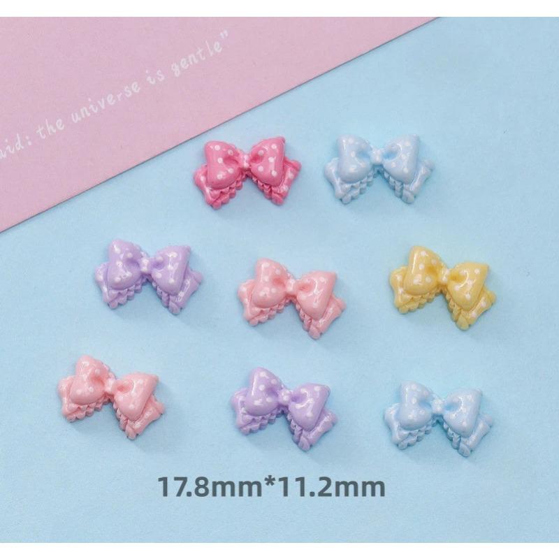 

DIY Resin Bow Crafts Wedding Hair Accessories Mobile Phone Patch Hair Clip Earrings Necklace 10pcs разноцветный