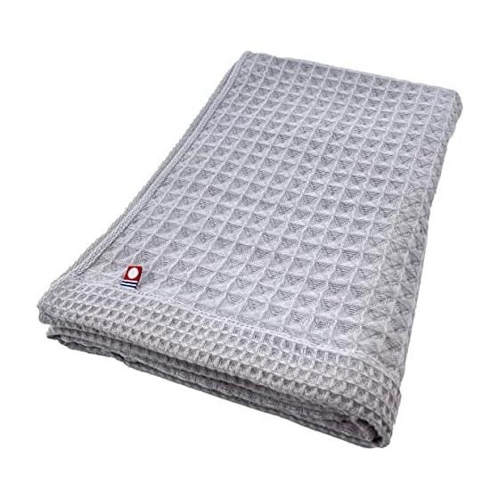Towel Waffle Cube Bath Towel 1 piece Gray 63 x 130cm Made in Japan Waffle fabric Thin Quick drying Smooth to the touch Soft Less shedding