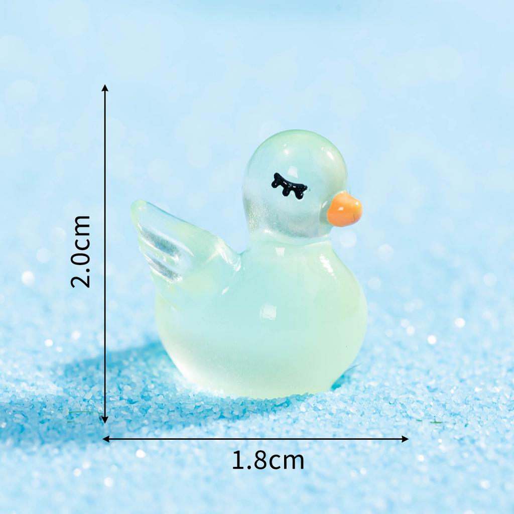 Micro-peisaj Desen animat drăguț Lebădă care strălucește în întuneric Decor pentru animale Accesorii decorative DIY Mini decor pentru birou