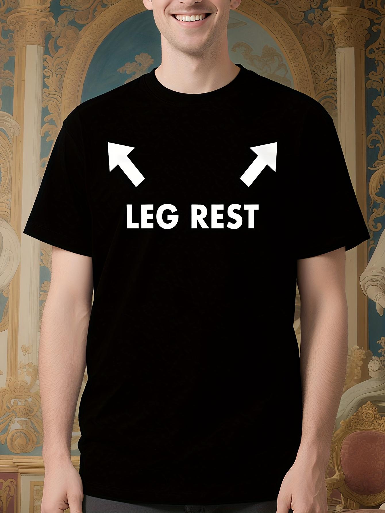 Funny Leg Rests Arrow Tshirt - Black Tee with Bold White ... XL