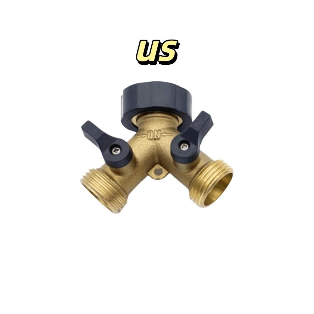 Solid Brass Garden Hose Splitter Brass Hose Connector Quick Connector  Outdoor Faucet