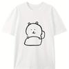 Men's Casual Short Sleeve T-shirt Cotton Summer Pattern T-shirt Cute Cartoon Bear Print Design