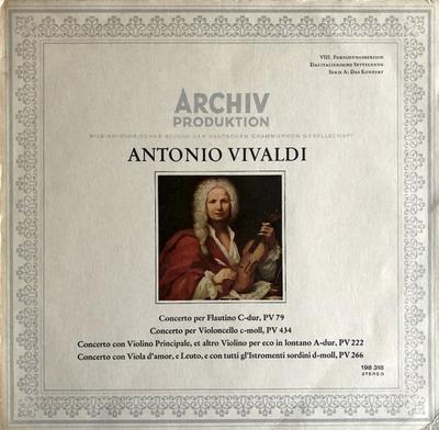 LP Record ANTONIO VIVALDI  Concerti 198318 Archiv Produkti Germany Classical Used
