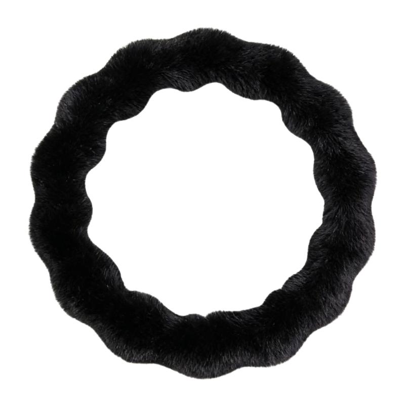 Premium Plüsch Lenkradbezug Für Winterliche Wärme Komfort Und Anti-Rutsch-Griffe Universell 38cm Durchmesser