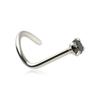 Nose Ring With Black Zircon - Silver - Ns-006 0.8/6.5/3
