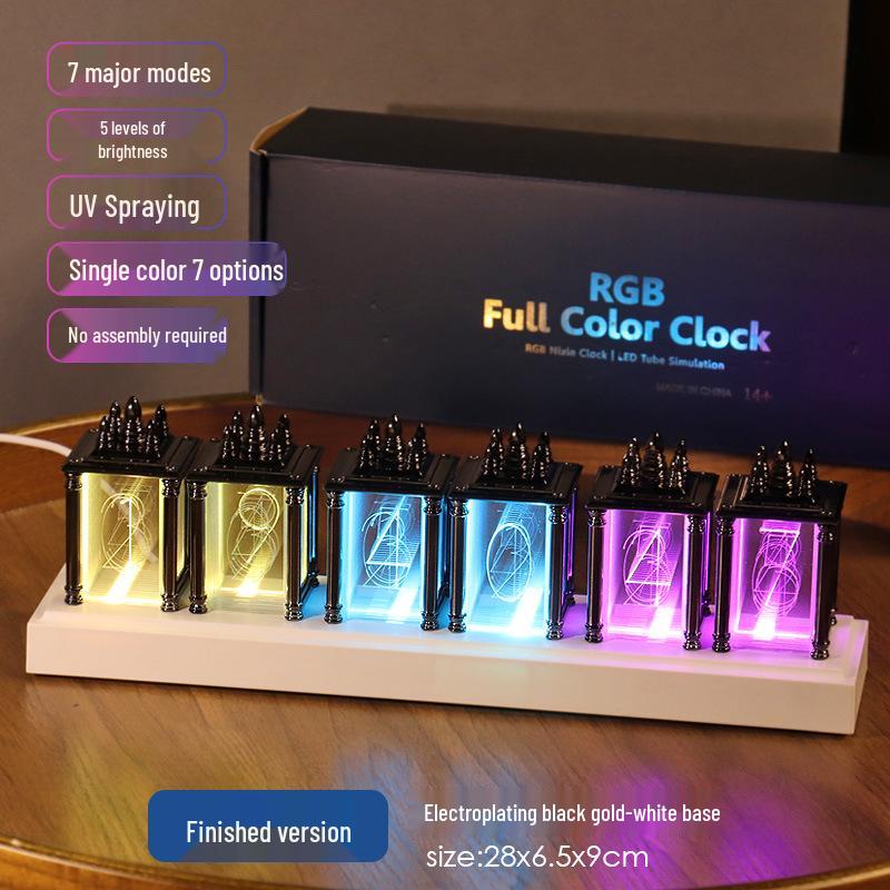 RGB Glow Tube Esports Desktop Clock - DIY Artistic Ornament and Gift
