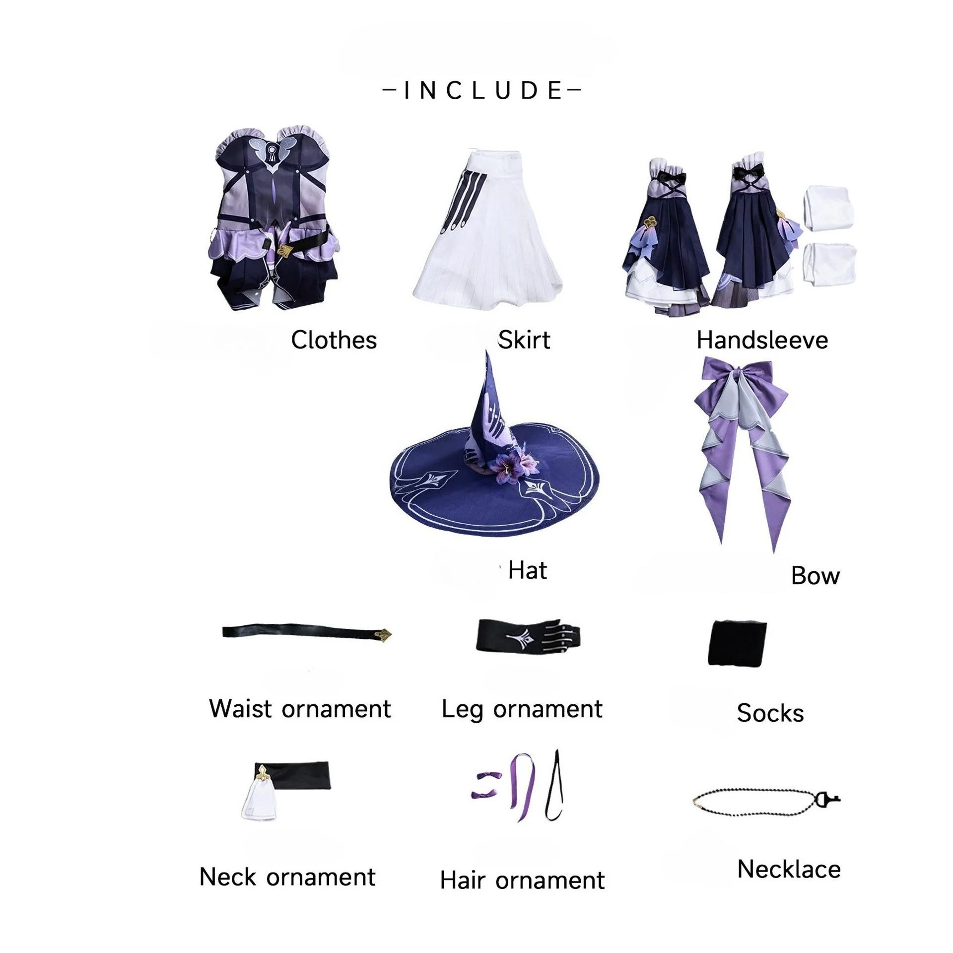 

Костюм для косплея Герты 2025 Женский Игровой Аниме Комикс Анимация Наряд для Хэллоуинской вечеринки со шляпой, париком, обувью и бантом M