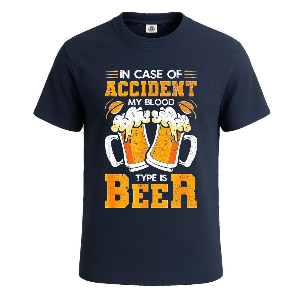 In Case of Accident My Blood Funny Party Mens Tshirt Novelty Gift Tee Top