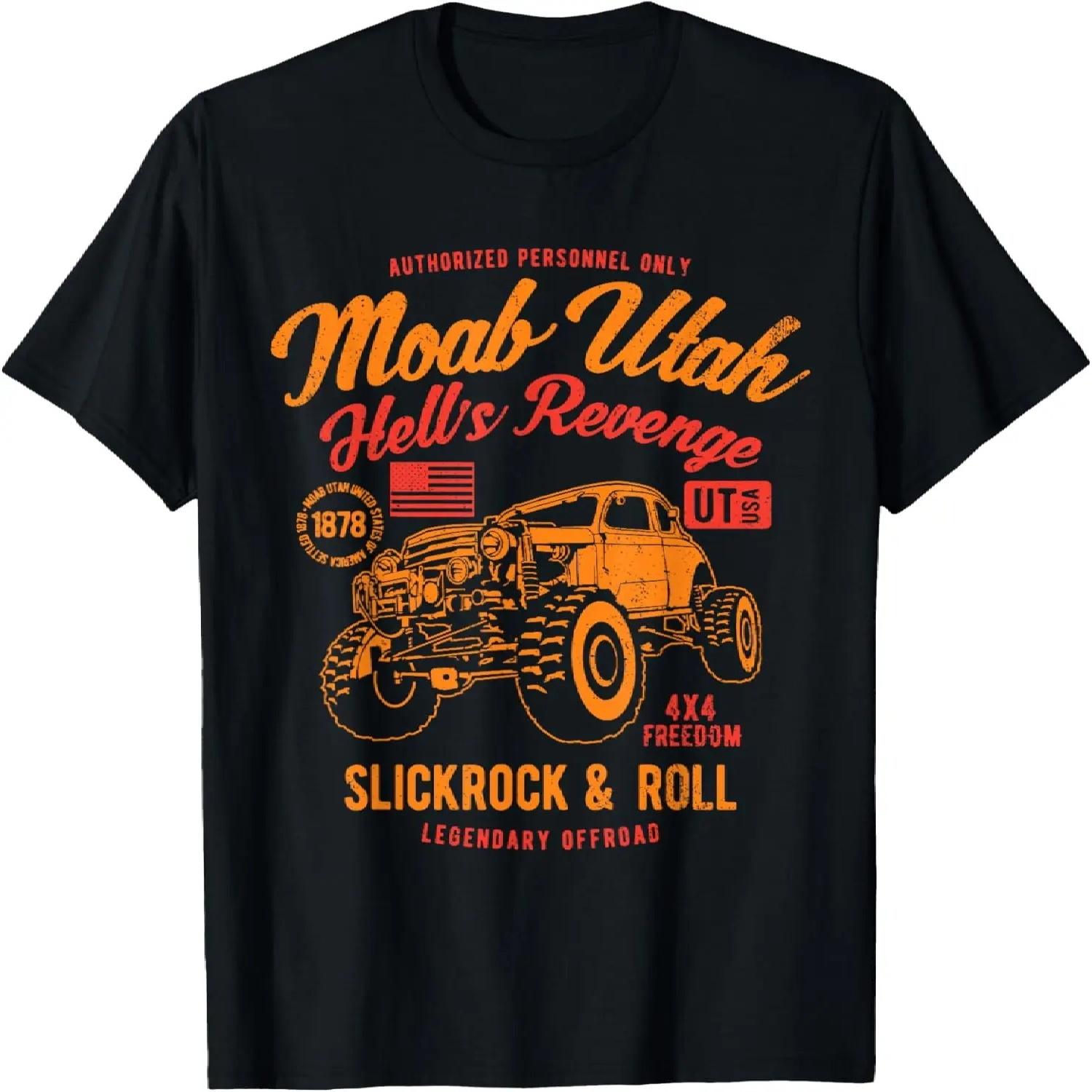 Moab Utah Hells Revenge 4x4 Vintage Distressed Style Design T-Shirt S