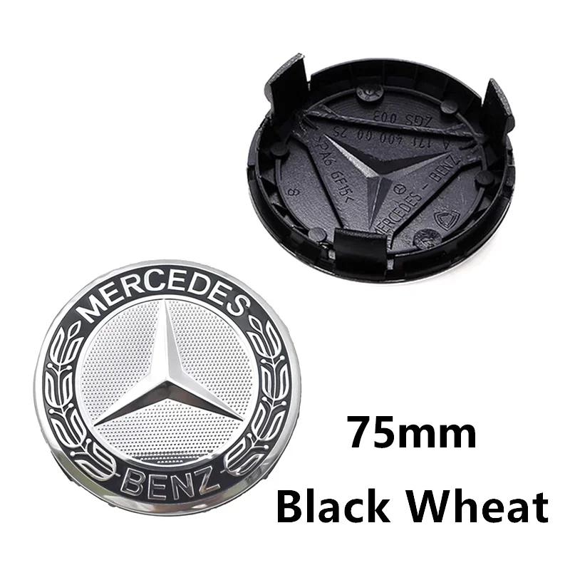 4pcs 56mm 60mm 68mm 75mm For Benz Car Wheel Center Hub Caps Rim Cover A180 A200 B180 B200 E200 W220 W213 W210 W164 Badge Emblem  KL1