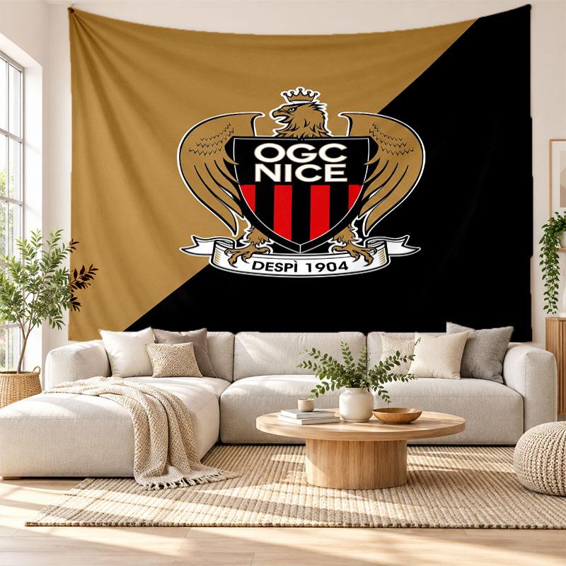 OGC Nice FC Wall Tapestry, Soft Fabric Wall Hanging, Decorative Backdrop For Bedroom Home Wall Art