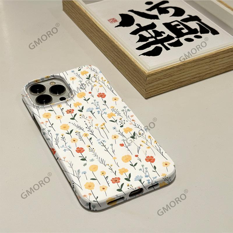 TEMU Popular Full Screen Small Fresh Color Floral iPhone17 Film Mobile Phone Case Apple 16 Large Hole Protective Case