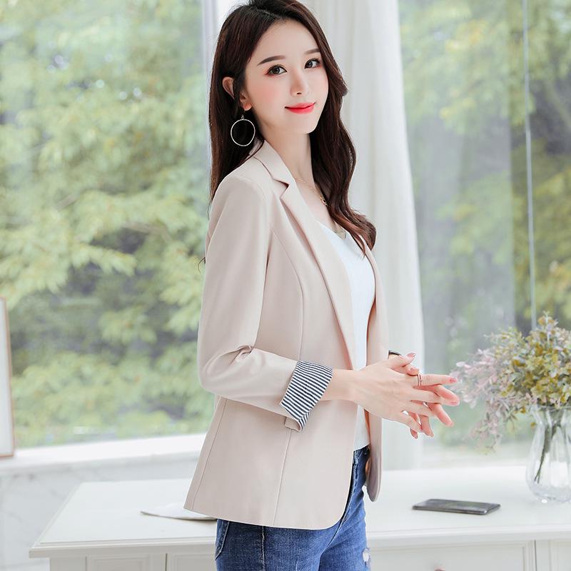 

Женский приталенный блейзер средней длины в корейском стиле 2024: Повседневная профессиональная верхняя одежда на весну/осень S (75-85 jin) абрикосовый