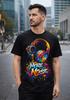 Colorful Dripping Headphones DJ Music Lover Graphic T Shirt Streetwear Tee