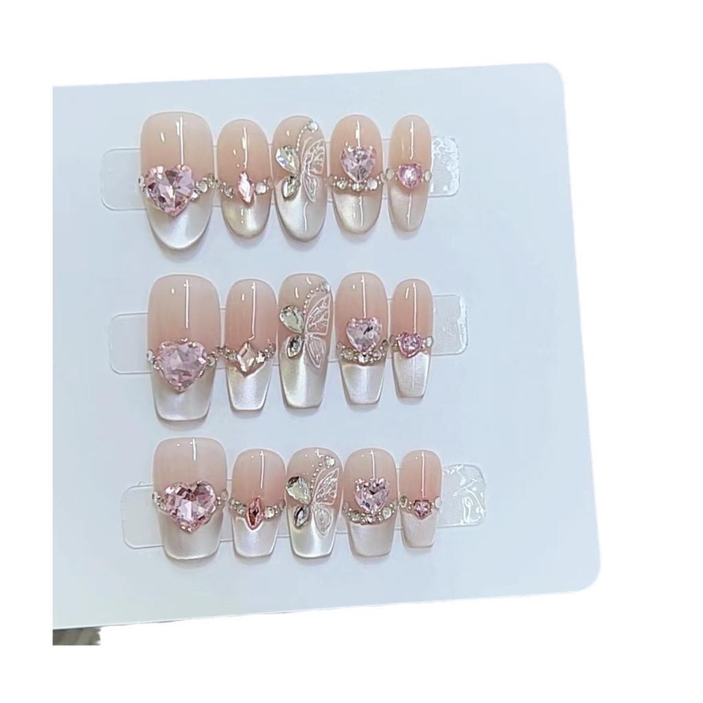 Pure Hand-made Phototherapy Wears Armor-moon Shadow Butterfly, Finished Reusable Nail Art Patches Can Be Removed