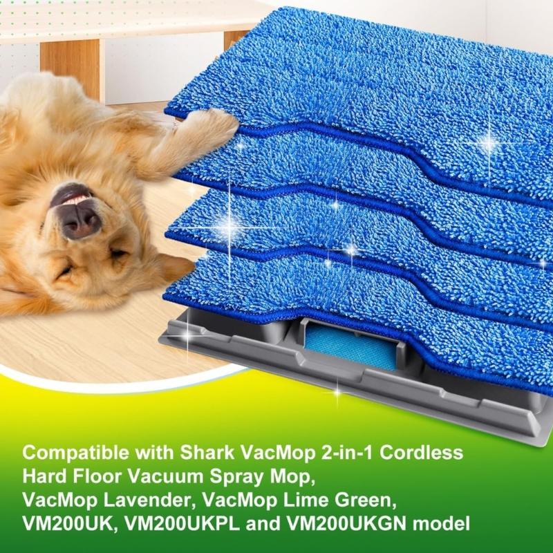 6 Pieces Reusable Dust Mop Pad Set Multiple Brand Compatible Durable Polyester Cotton Blend