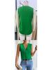European and American Women's Summer V-Neck Layered Solid Color Top