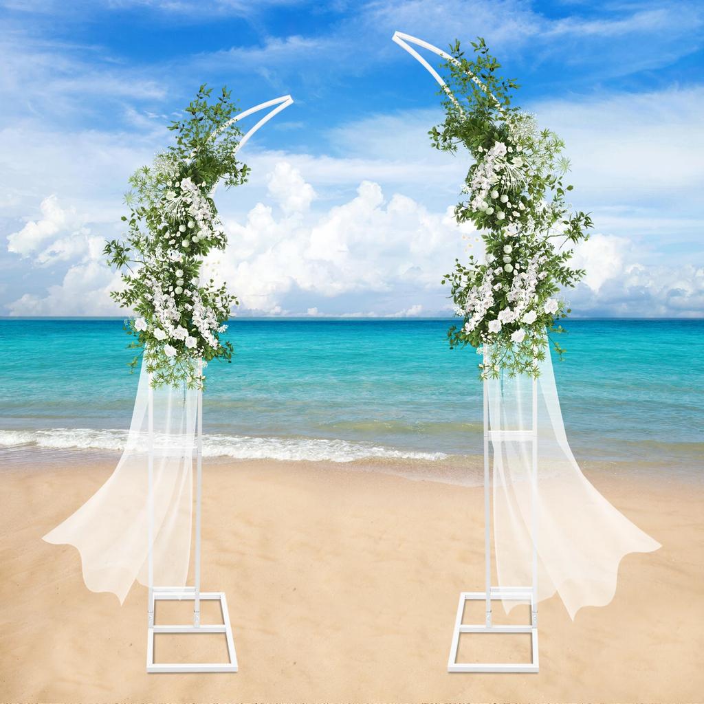 2-Pack Arched Wedding Stands,Steel Tube Floor Standing Arch(11lbs Capacity),Easy Assembly Brackets For Party & Holiday DIY Decor