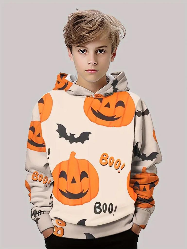2025 Latest Halloween Series New Pumpkin Head Hoodie 3D Print Autumn Pullover Casual Comfortable Sports Parent-Child Clothing