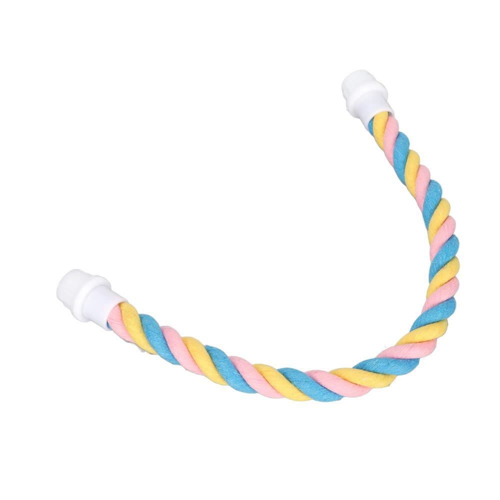 Comfortable Grip Bird Rope Perch Colorful Design Bendy Cotton Perch  For Parrots