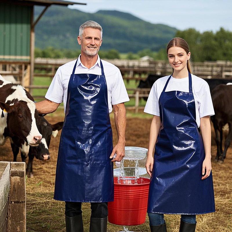 Multi-color Waterproof PVC Apron: Cross-border Neck & Waist Design, Custom LOGO, Dirt-resistant for Kitchen & Aquatic Cleaning