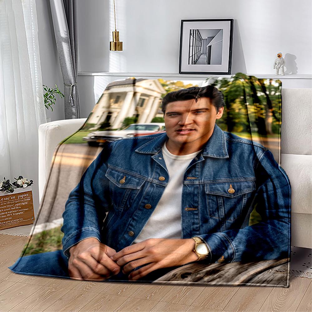 Rock Roll Legend Elvis Blanket Soft Warm Cozy Great for Couch Chair Picnics All-Season Use Playful Design Best Holiday Gift for Friends Family