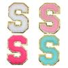4Pcs Chenille Letters Patches Embroidery Iron On Letters Patch Appliques For Clothing Sticker Diy Accessories Large Size: 8.2Cm