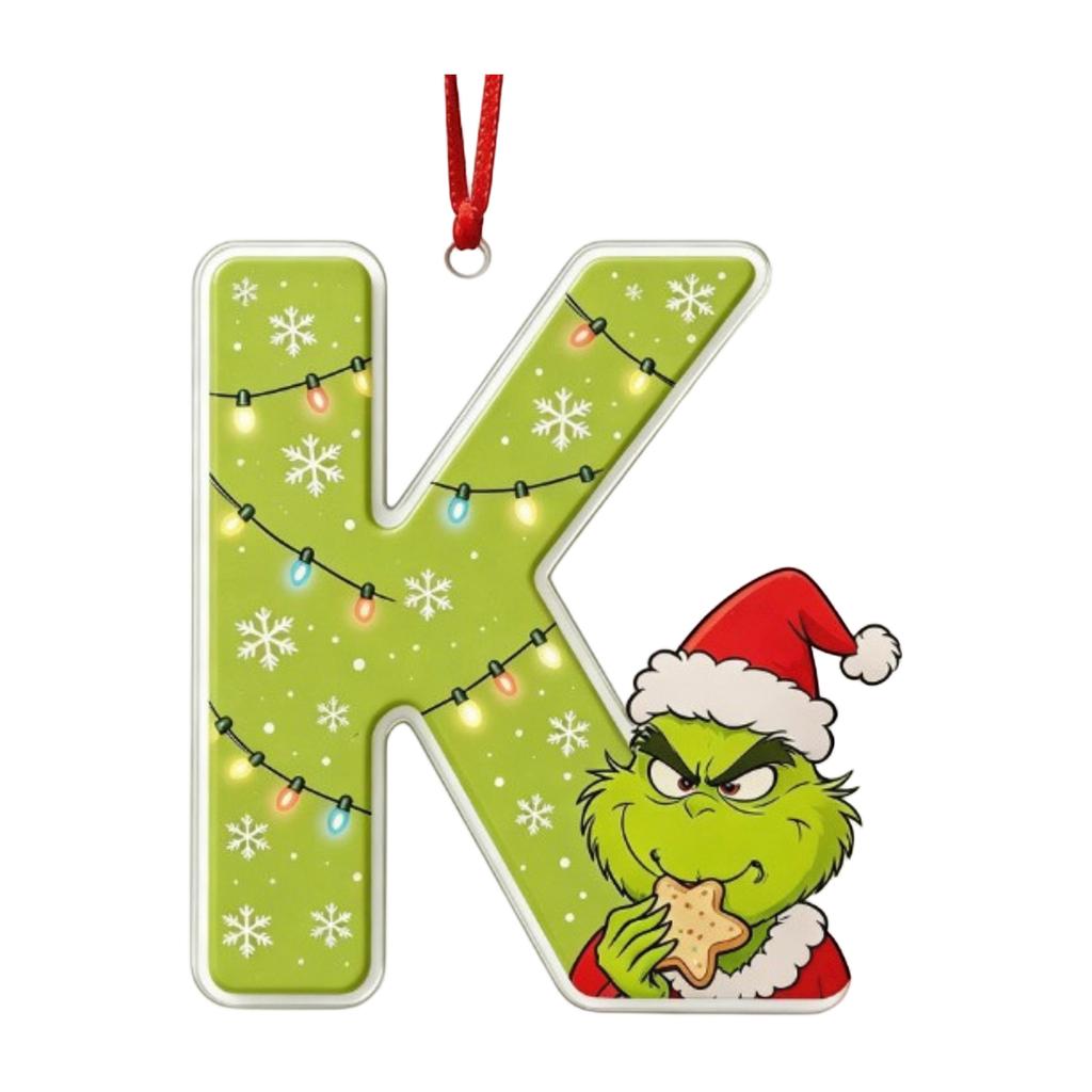 26 Letters Christmas Hanging Ornaments 2D Acrylic Home Decorations for Holiday