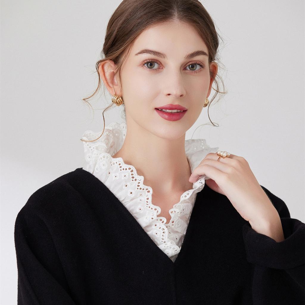 Neuheit Baumwolle Falscher Kragen Damen Weiße Bluse Vintage Abnehmbarer Hemdkragen für Damen Falsches Revers Blusenoberteil Dekorativ