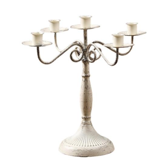 Vintage Iron Art Candle Holder Decoration Detachable 3/5-Arm Candlestick Home Office Living Room Metal Taper Candle Stand Table Centerpiece Ornament