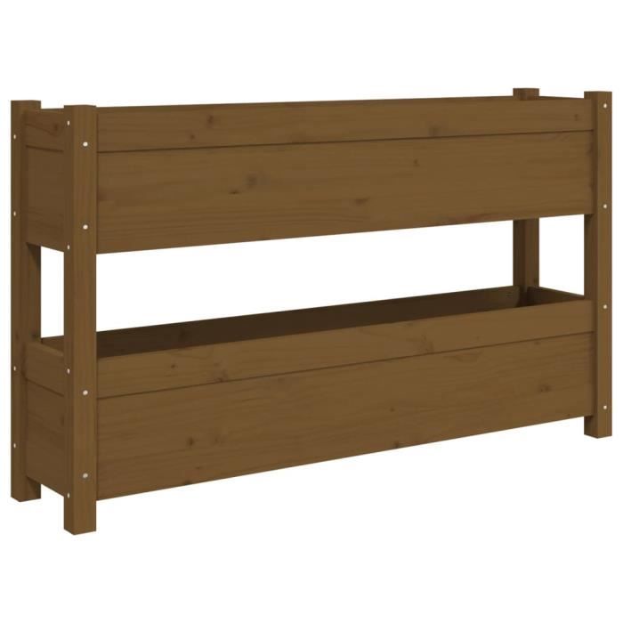 VidaXL Jardinière Marron miel 112x25x66 cm Bois massif de pin 823930